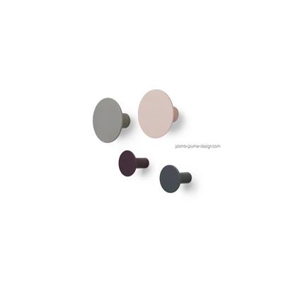 Patère Design Ponto 4 Couleurs - Lot de 4