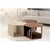 Table Basse et Chevet Hexa Chne ou Noyer